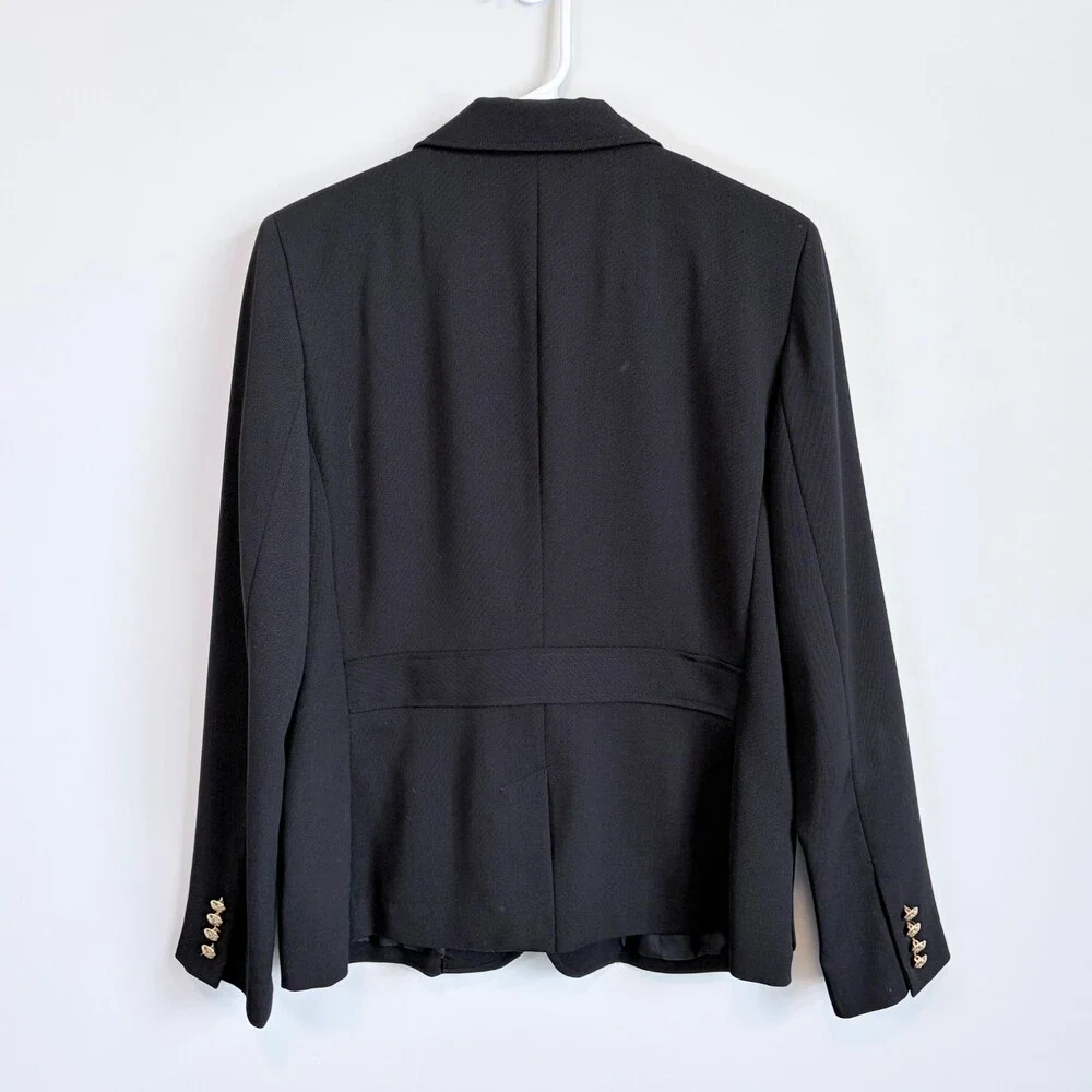 Lauren Ralph Lauren VTG Wool Crest Blazer Gold Button Preppy 90s Black Size 10 - Picture 9 of 16